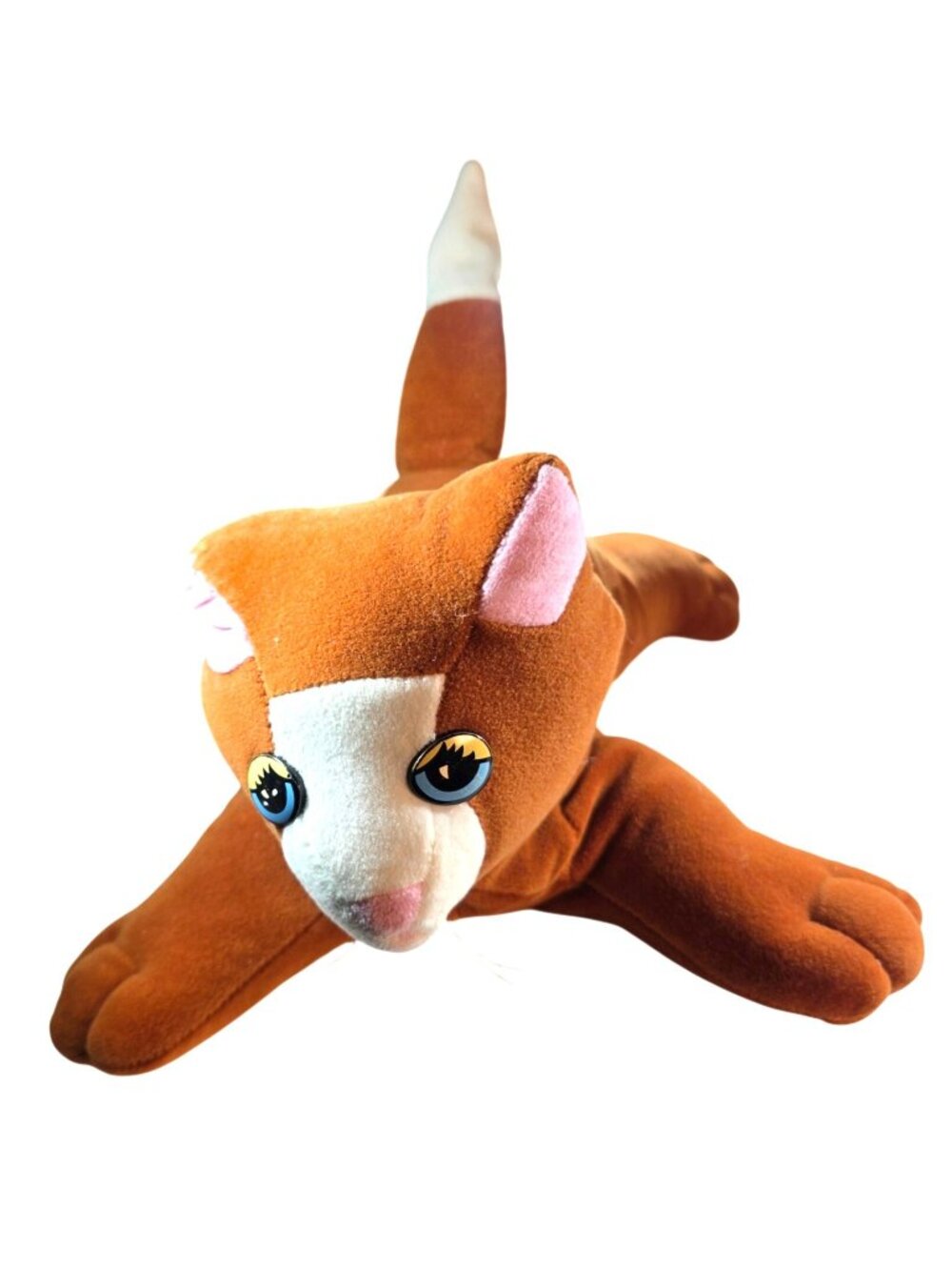 Vtg Tonka Pound Puppies Purries Plush Cat Brown White Stuffed Animal Toy